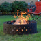 Heavy Duty 36 inch Black Steel Fire Pit Ring with Diamond Pattern - YourGardenStop