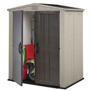 Outdoor 3 x 6-ft Storage Shed in Taupe Brown Polypropylene