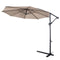 Beige 10-Ft Outdoor Steel Pole Tilt Crank Offset Patio Umbrella