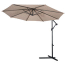 Beige 10-Ft Outdoor Steel Pole Tilt Crank Offset Patio Umbrella - YourGardenStop