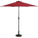 Burgundy 9-Ft Patio Umbrella with Steel Pole Crank Tilt and Solar LED Lights - YourGardenStop