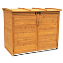 Outdoor 65 x 38 inch Wood Storage Shed for Trash Garbage Recycle Bins - YourGardenStop