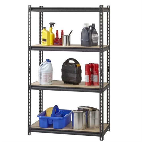 Heavy Duty 4-Shelf Black Storage Rack Shelving Unit - YourGardenStop