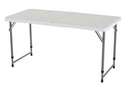 Adjustable Height White HDPE Plastic Folding Table - YourGardenStop