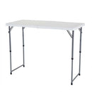 Adjustable Height White HDPE Plastic Folding Table - YourGardenStop
