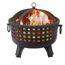 Sturdy 23.5-inch Black Steel Fire Pit with Stand and Spark Screen - YourGardenStop