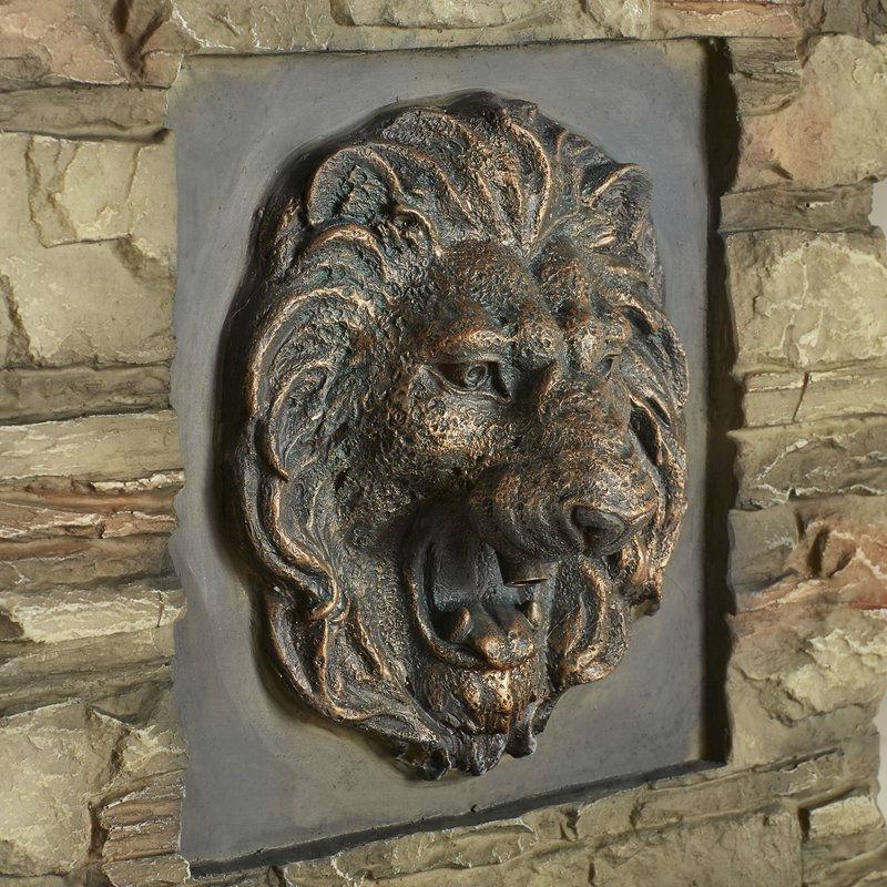 Indoor / Outdoor Water Fountain with Bronze Hued Lion Head - YourGardenStop