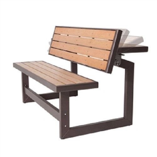 Metal & Wood Park Style Bench for Outdoor Patio Lawn Garden - YourGardenStop