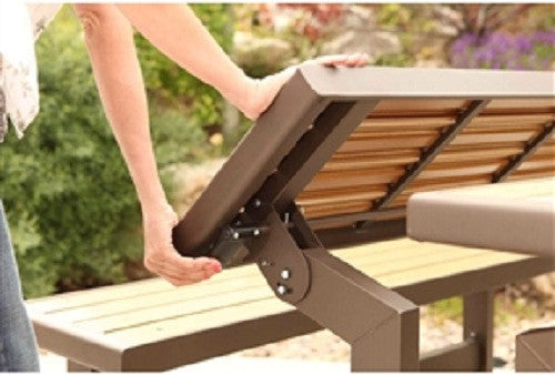 Metal & Wood Park Style Bench for Outdoor Patio Lawn Garden - YourGardenStop