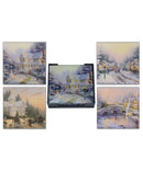 Thomas Kinkade Winter Scenes Glass Coaster Set of 4 - YourGardenStop