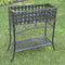 Elevated Rectangular Metal Planter Stand in Black Wrought Iron - YourGardenStop