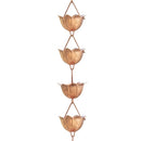 Lotus Flower 8.5 Ft Pure Copper Rain Chain for Rain Gutter Barrel - YourGardenStop