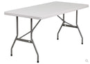 Steel Frame Rectangular Folding Speckled Grey Top Table - YourGardenStop