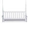 White 4.5-ft Slat-Back Solid Wood Porch Swing with Chain - YourGardenStop