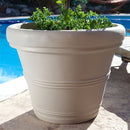 Round 26-inch Outdoor Patio Planter in Weather Concrete - YourGardenStop