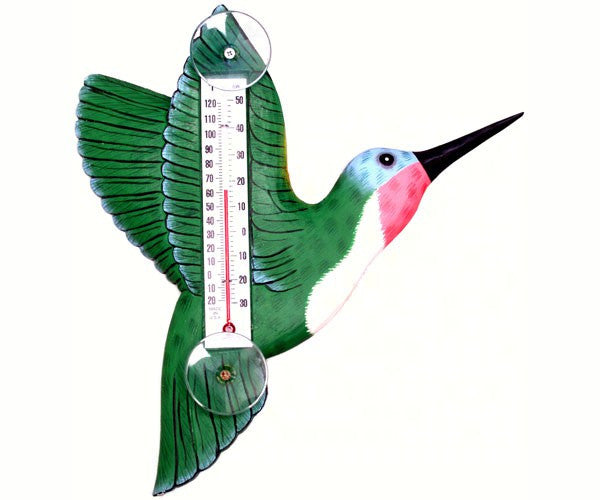 Green Hummingbird Small Window Thermometer - 2 Styles - YourGardenStop