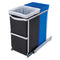 Pull Out Blue Recycle Bin Black Trash Can Slides Under Kitchen Counter - YourGardenStop