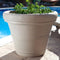 12-inch Diameter Round Planter in Weathered Stone Finish Poly Resin - YourGardenStop