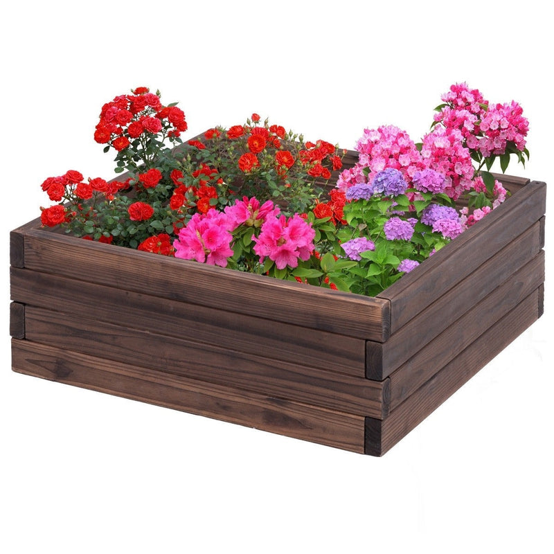 Solid Fir Wood 2 ft x 2 ft Raised Garden Bed Planter - YourGardenStop