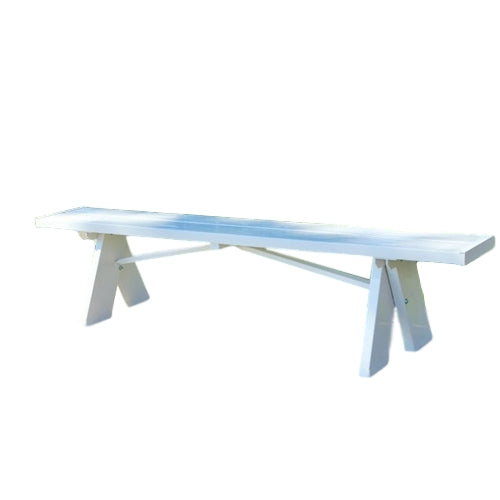 Sturdy White 6 ft. Backless Vinyl Bench - YourGardenStop