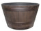 15.5 inch Round Whiskey Barrel Planter in Walnut Finish - YourGardenStop