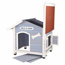 Solid Pine Wood Weatherproof Dog House with Adjustable Feet - YourGardenStop