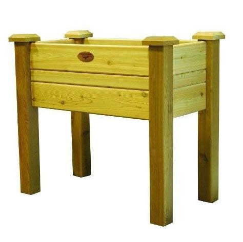 Raised Garden Bed Planter Box in Solid Cedar Wood in Natural Finish 34 inch - YourGardenStop