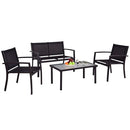 4-Piece Outdoor Patio Furniture Set with Sling Chairs and Coffee Table - YourGardenStop