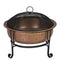 Hammered Copper 26-inch Fire Pit with Stand and Spark Screen - YourGardenStop