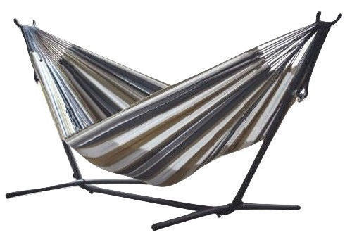 Desert Moon Pattern Cotton Hammock with 9-FT Steel Stand - YourGardenStop