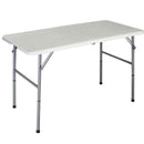 White HDPE Plastic Heavy Duty Indoor Outdoor Folding Table Steel Frame - YourGardenStop