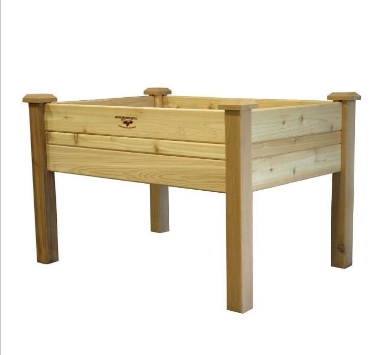 Elevated 2Ft x 4 Ft Cedar Wood Raised Garden Bed Planter Box Unfinished - YourGardenStop