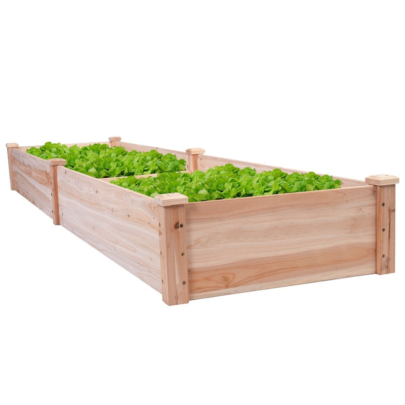Solid Wood 8 ft x 2 ft Raised Garden Bed Planter - YourGardenStop