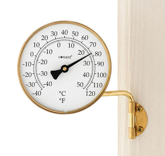 Vermont Dial Thermometer Living Finish Brass - YourGardenStop