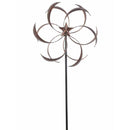 Outdoor Powder Coated Metal Flower Star Wind Spinner with 76" Stake - YourGardenStop